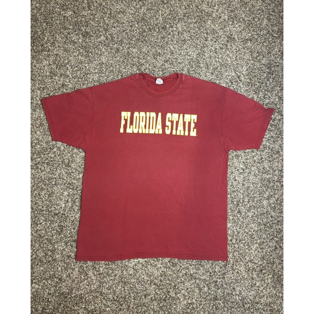 VTG Champion Florida State Seminoles Shirt Mens XXL Faded Red Short Sleeve FSU
